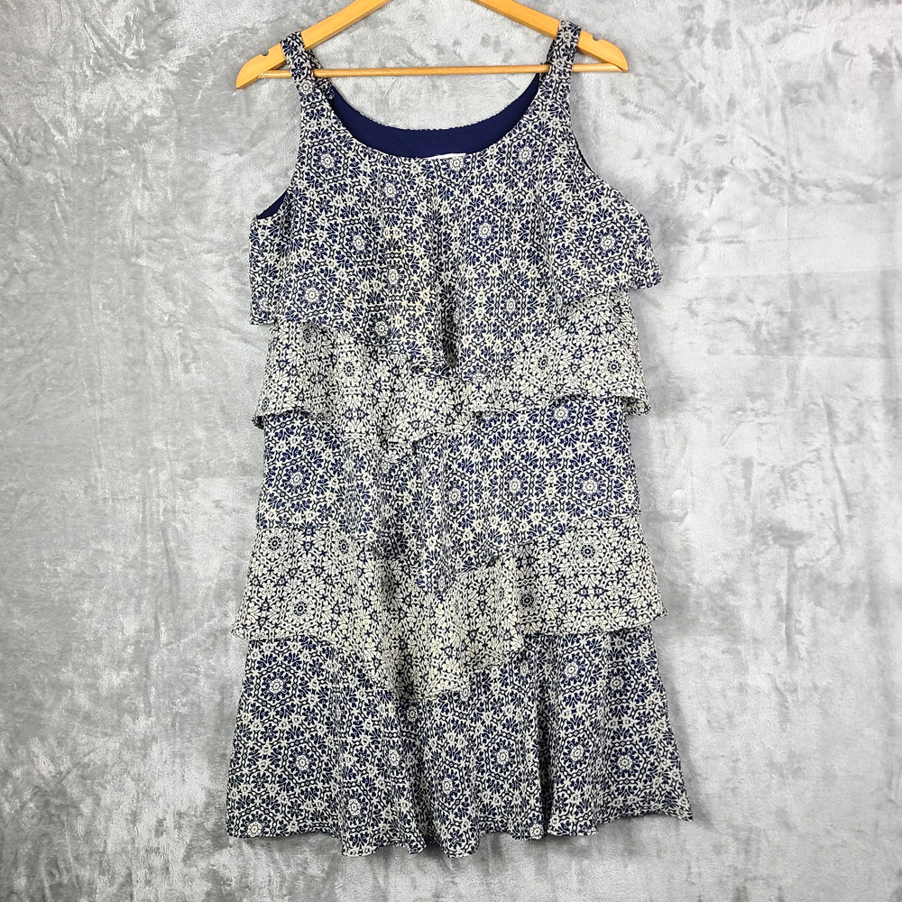 Robbie Bee Tiered Mixed Floral Print Mini Dress Fairy Boho Cottagecore Size 14